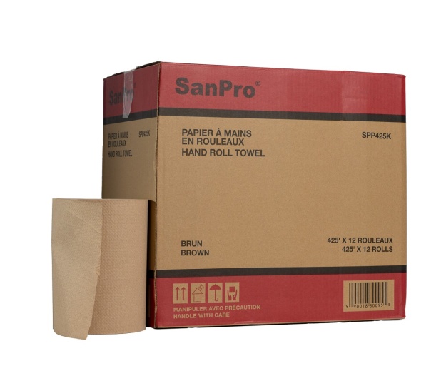 SanPro® Brown Hand Roll Towel CS/6rls x 425'